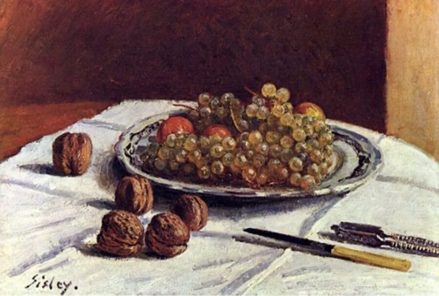 nature morte avec raisins et noix
